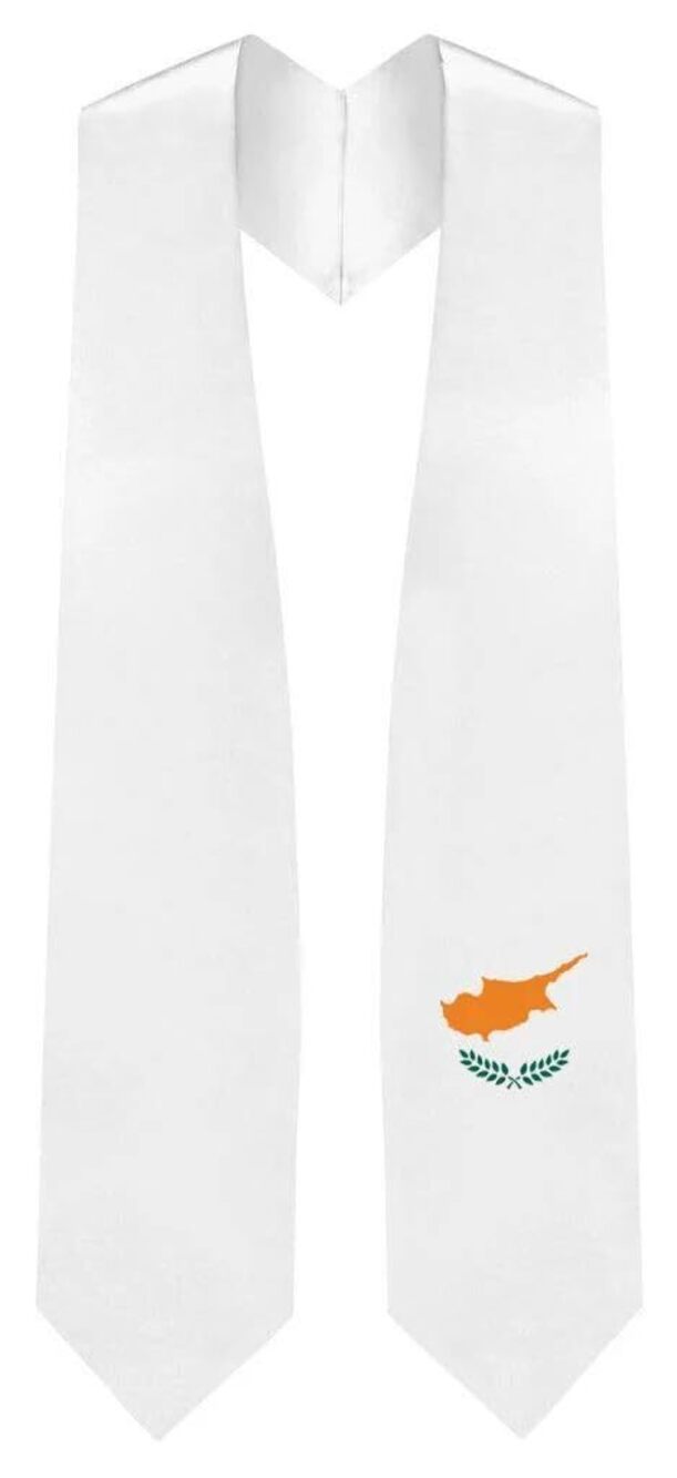 6367 Cyprus Flag Graduation Stole - Fits All Body Types - Cyprus Study